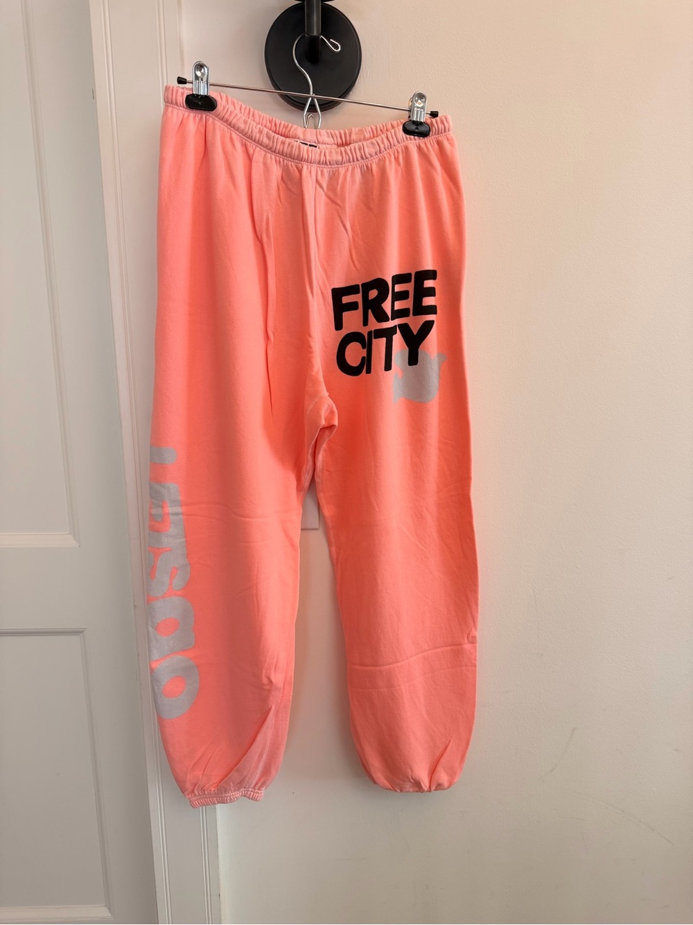 freecity Coral Pink Joggers with Bold FREE CITY Print